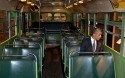 1.	US President Barack Obama sits on the bus where Rosa Parks refused to give up her seat to a white passenger nearly 60 years ago in a landmark episode of the US civil rights movement. The country's first black president stopped to see the bus during a visit to the Henry Ford Museum in Dearborn, Michigan.